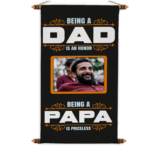 Father's Day Personalised Photo Printed Scroll